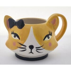 Mug/Cup-Home Essentials-Yellow Lady Cat Face-Novelty-Collectible-Animal